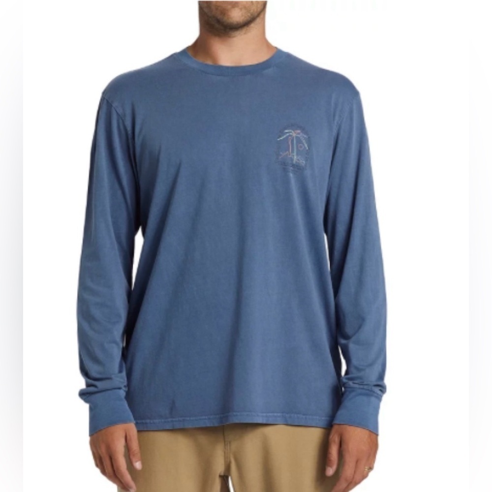 Billabong Vacay Long Sleeve Tee Mens XL Slate Blue NWT Cotton - Picture 4 of 4